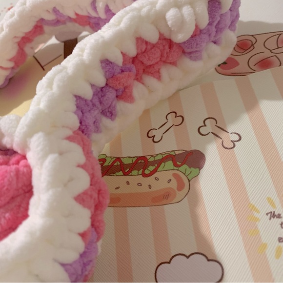 Crochet Pink, Purple and White Flower Design Bag - Picture 12 of 16
